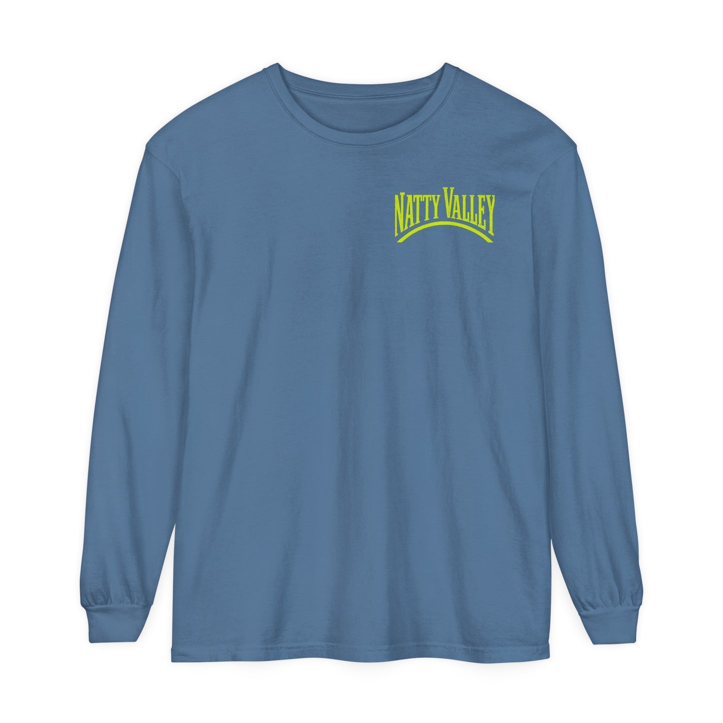 Natty Valley Unisex Garment-Dyed Long Sleeve T-Shirt - Casual Graphic Tee for Every Occasion