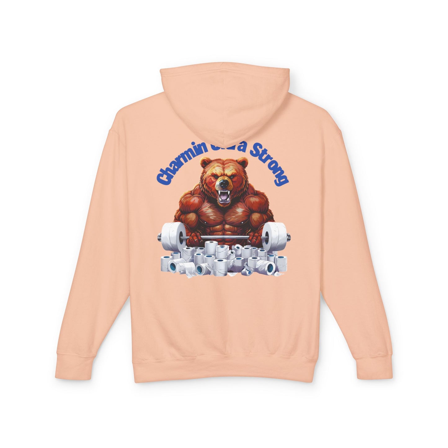 Funny Unisex Lightweight Hooded Sweatshirt - 'Chillin' Like A Strong Bear' Gym Apparel