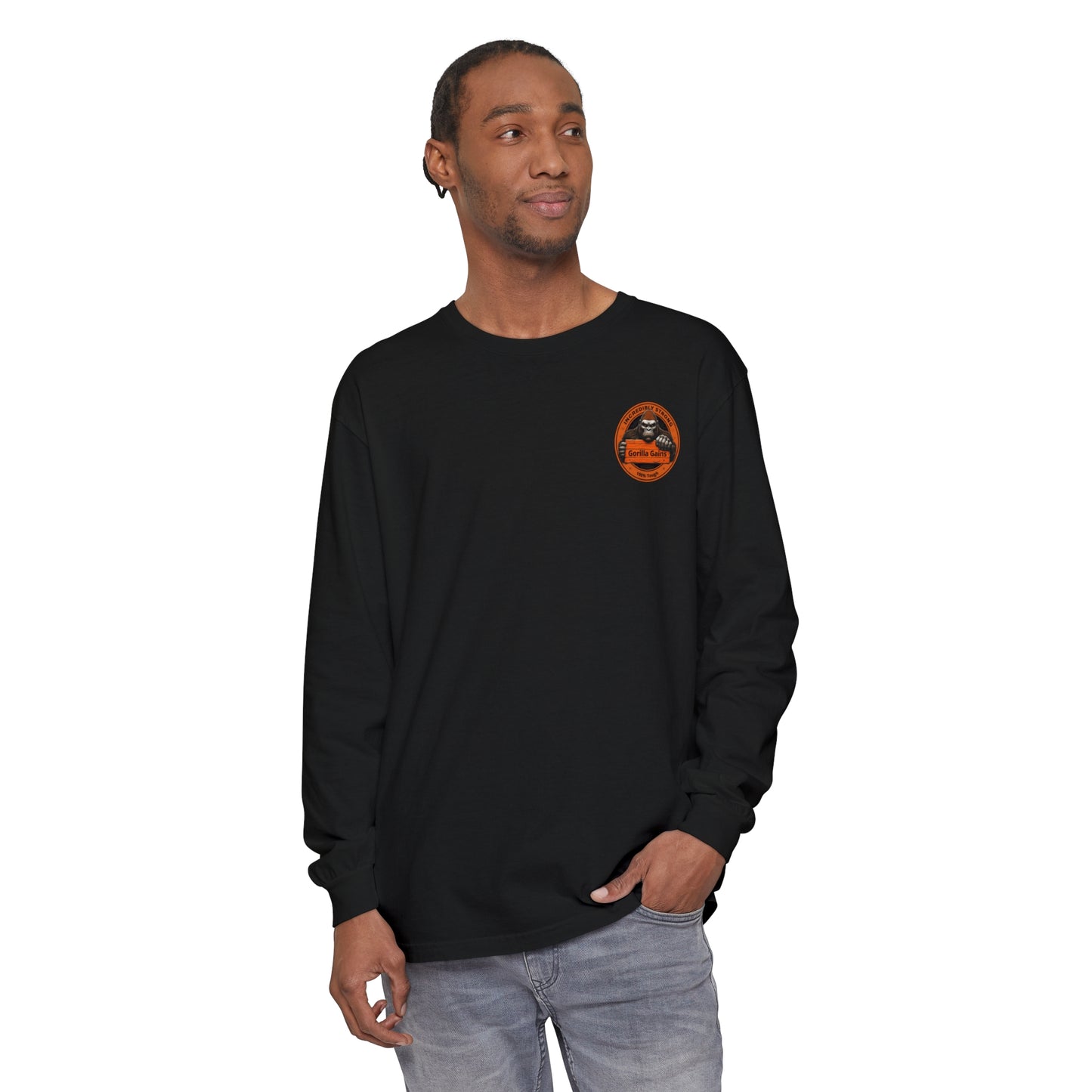 Gorilla Gains Long Sleeve T-Shirt - Incredible Strength Design