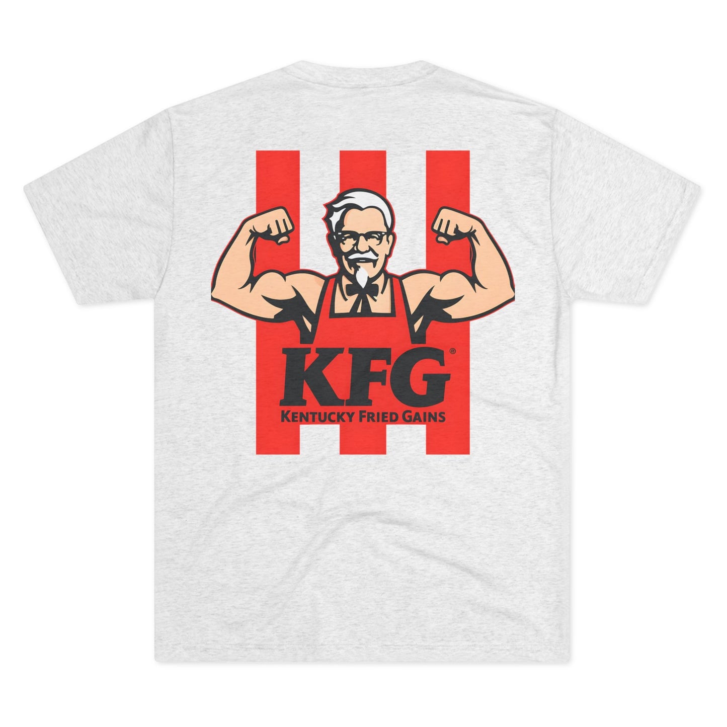 Kentucky Fried Gains Unisex Tri-Blend Crew Tee - Fun & Comfy Graphic Tee for Foodie Fans