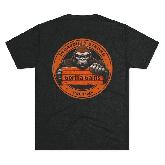 Incredibly Strong Gorilla Gains Unisex Tri-Blend Crew Tee
