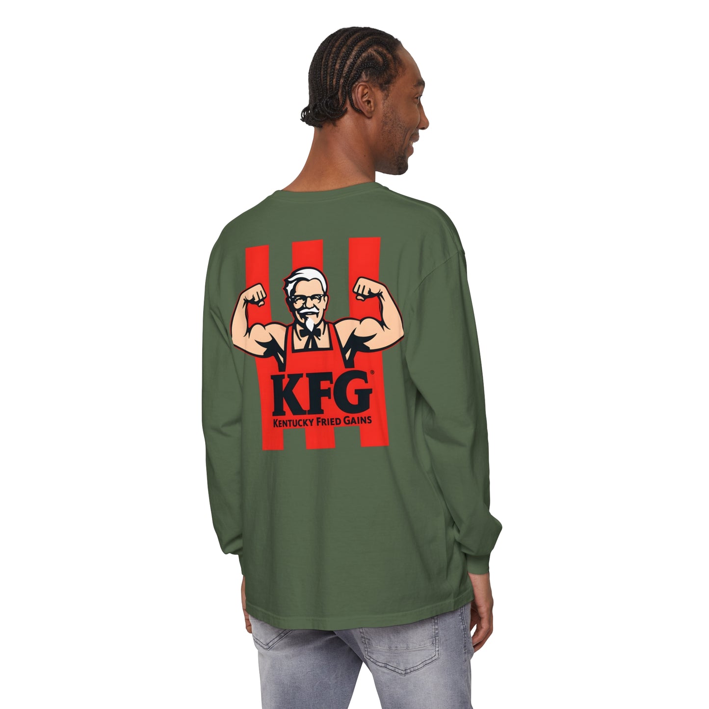 Kentucky Fried Gains Long Sleeve T-Shirt - Comfortable Unisex Tee for Food Lovers