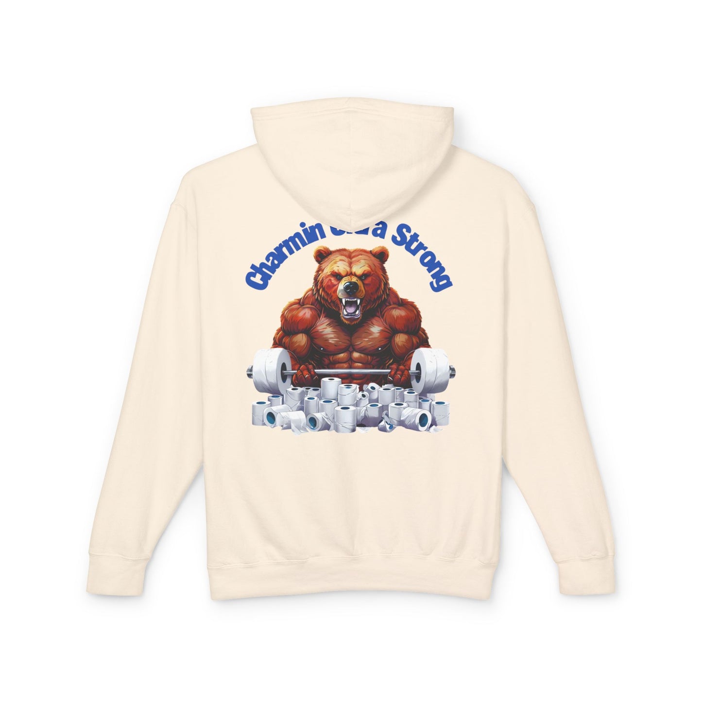 Funny Unisex Lightweight Hooded Sweatshirt - 'Chillin' Like A Strong Bear' Gym Apparel