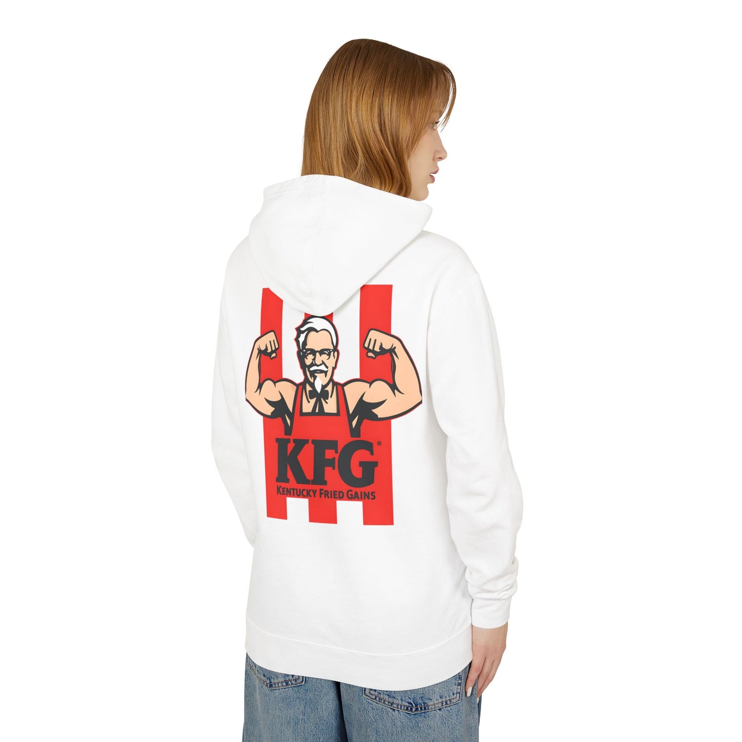 KFG Kentucky Fried Gains Unisex Lightweight Hoodie - Perfect for Food Lovers and Fitness Enthusiasts