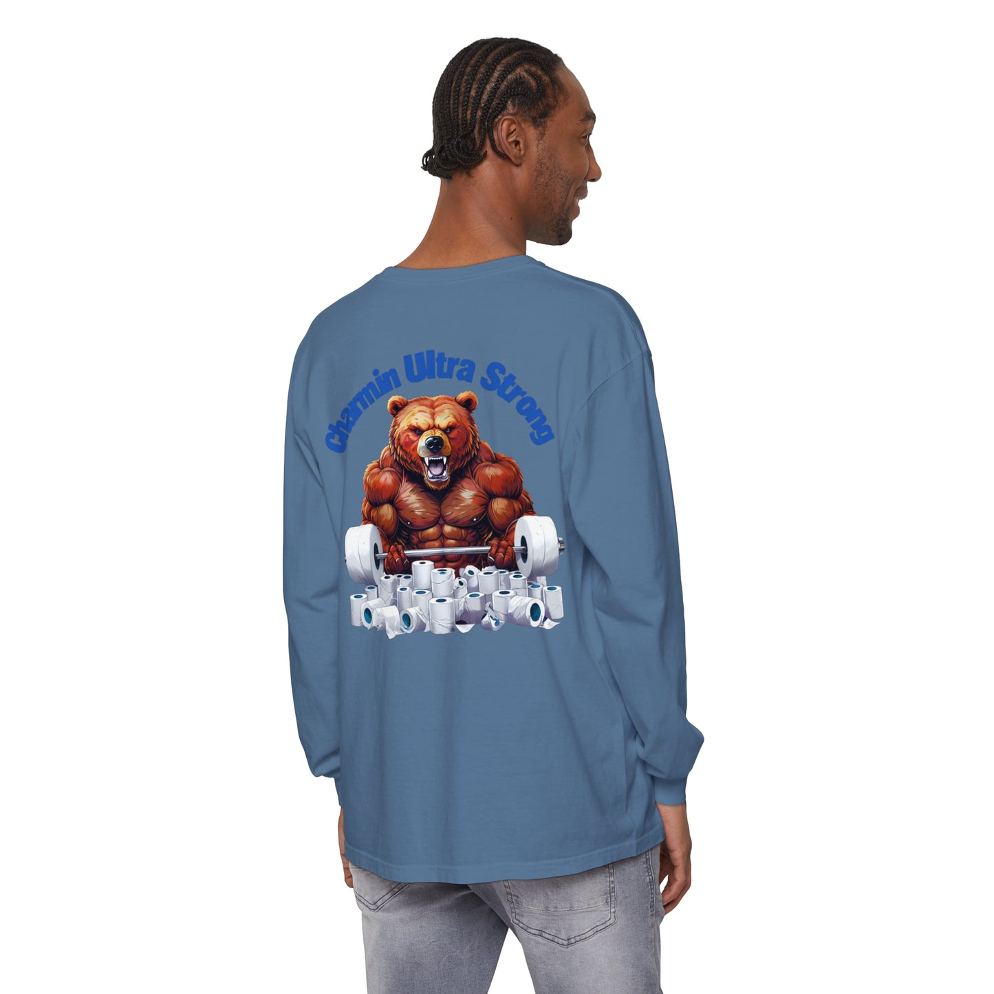 Funny Bear Gym Long Sleeve T-Shirt | Charmin Ultra Strong Design