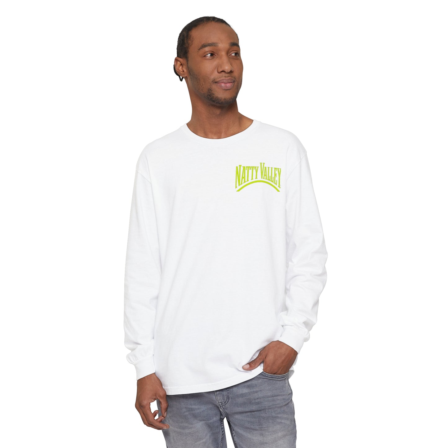 Natty Valley Unisex Garment-Dyed Long Sleeve T-Shirt - Casual Graphic Tee for Every Occasion